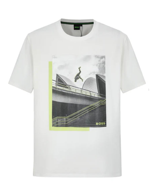 CAMISETA 36016 ESTAMPADA BLANCA PARA HOMBRE