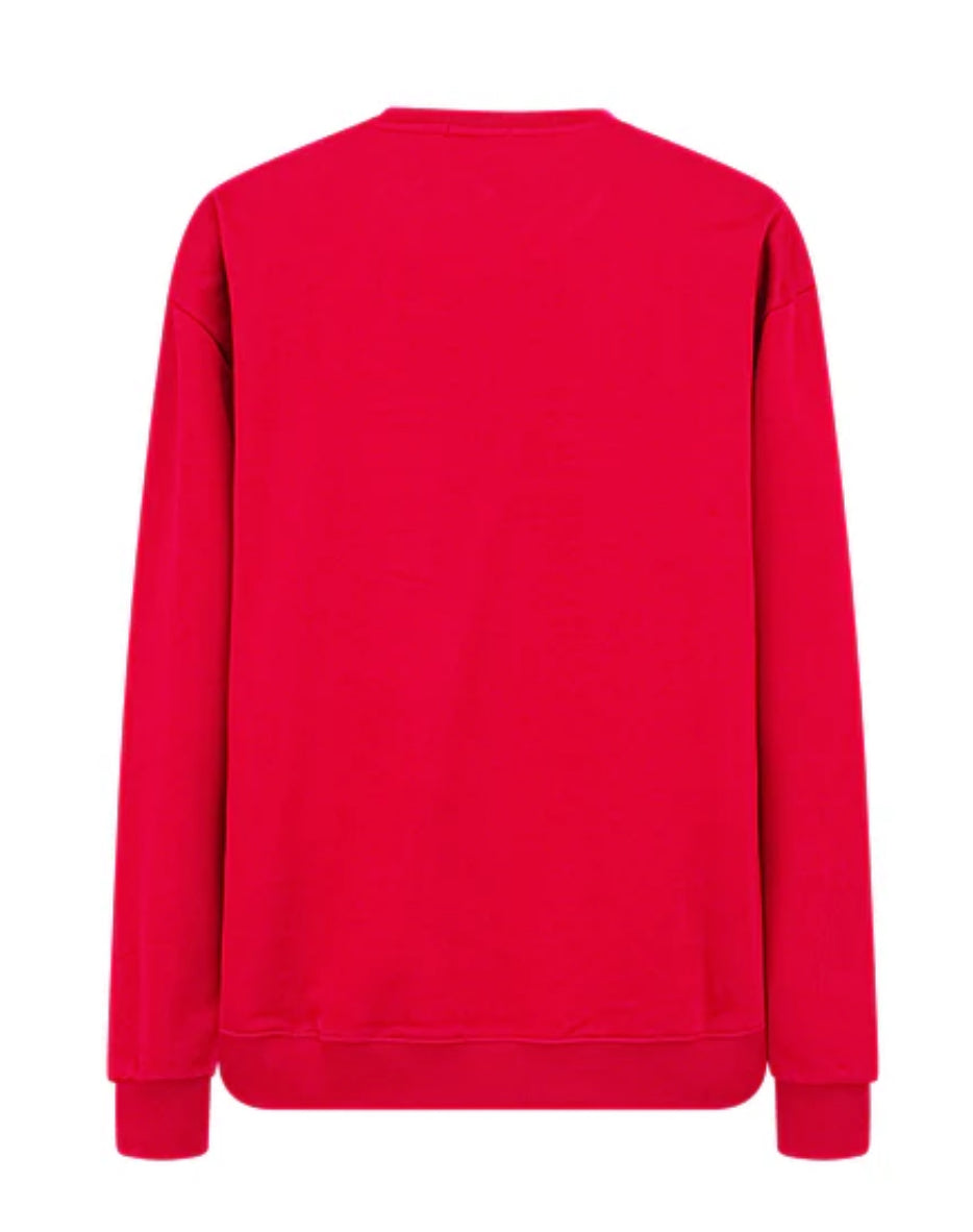 BUZO OVERSIZE ROJO CUELLO REDONDO PARA HOMBRES